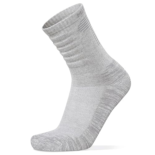 MIRMARU 3 Pairs Seamless Toe Hiking Outdoor Trail Running Trekking Moisture Wicking Cushion Crew Athletic Socks