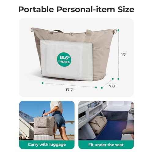 BAGSMART Foldable Travel Bag, 37L Duffle Bag for Travel, Expendable Carry on Weekender Duffel, Lightweight Personal Item Bag