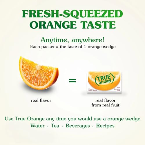 True Citrus TRUE ORANGE Water Enhancer, Bulk Dispenser, 100 Count (Pack of 1), 0 Calorie Drink Mix Packets For Water, Oran...