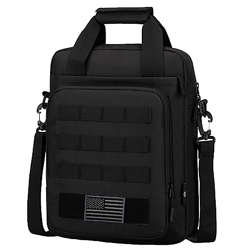 ZHIERNA Tactical Messenger Bag, Tactical Briefcase Laptop Bag Heavy Duty MOLLE Shoulder Pack Handbag for Men(Patch Included)