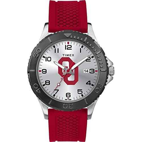 Timex Tribute Men's Collegiate Gamer 42mm Watch ? Oklahoma Sooners with Red Silicone Strap