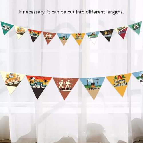 Pennant Banners, 3 Meters Colorful Triangle Bunting Flag Fabric Pennant Garland Bunting String Flag for Outdoor Travel Cam...