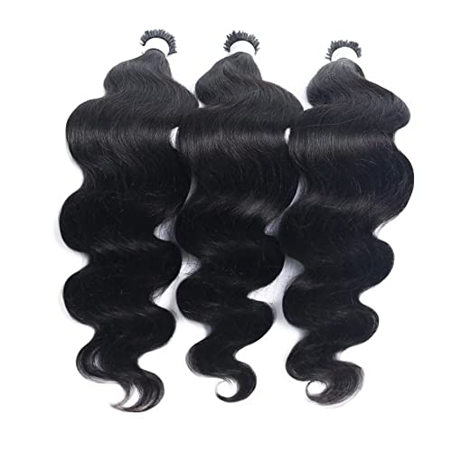 I Tips Body Wave Microlink Human Hair Extensions Brazilian 100% Real Human Hair Bundles Itips Micro Beads Body Wave Bulks Pre Bonded Keratin Stick Tipped Hair Extensions 100 Strands 100g 16"