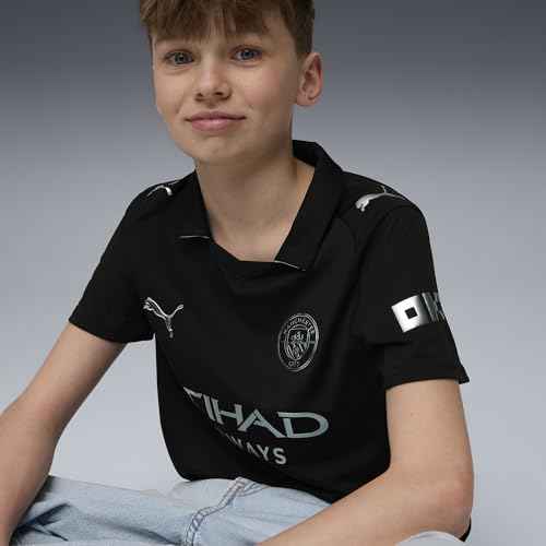 Manchester City FC Kids 2025/26 Away Soccer Jersey - Black