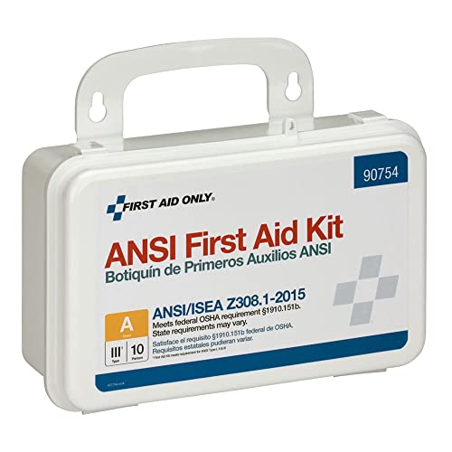 First Aid Only 90754 Bulk ANSI A 10-Person Emergency First Aid Kit for Home, Work, and Travel, 71 Pieces