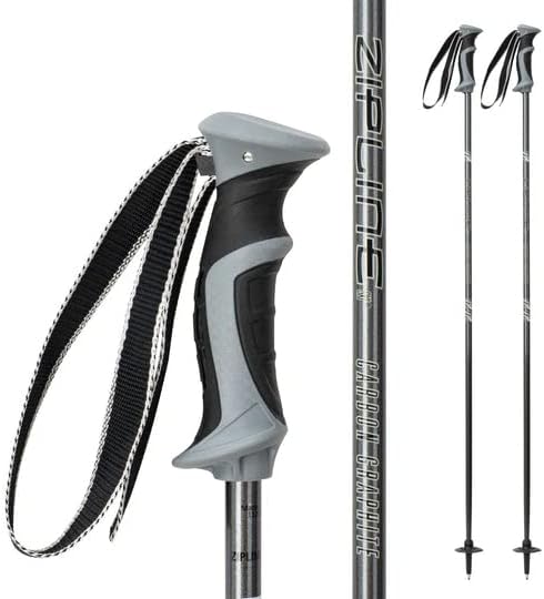 Zipline Lollipop 14.0 Graphite Carbon Composite Ski Poles – Lightweight, Durable, All-Mountain – Ergonomic Grip, Vibration...