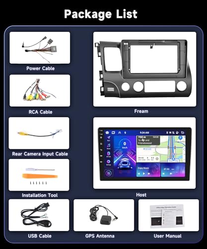 8 Core 4G+64G Car Radio Stereo for Honda Civic 2006-2011 with 10.1" 1280 * 720 IPS Touch Screen/DSP 46EQ/Wireless CarPlay/...