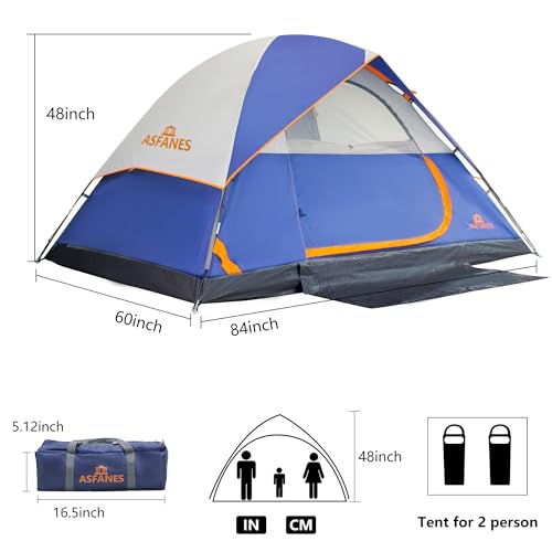 ASFANES 2-12 Person Tents for Camping Waterproof, Backpack Double Layer Tents, Perfect Picnics, Fishing and Backyard Camping