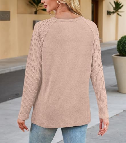 Sweatshirt for Women Long Sleeve Lightweight Crewneck Soft Basic Knit Loose Fit Pullover Top 2025 Fall Trendy Outfits