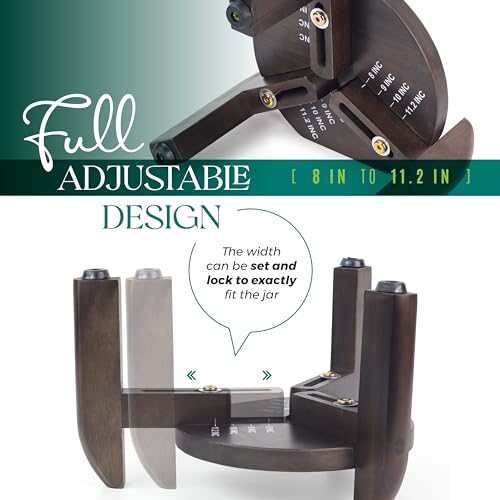 Drink Dispenser Stand Adjustable Width from 8" to 11.2" Wide - Beverage Jar and Water Plastic Jug Holder - to plant flower...