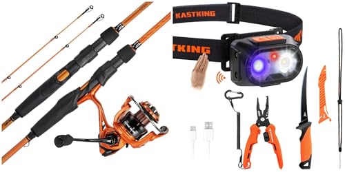 KastKing Lethal Blaze Twin-tip Spinning Combo-7'4" Medium Heavy-3000 Reel & Fishing Tool Set