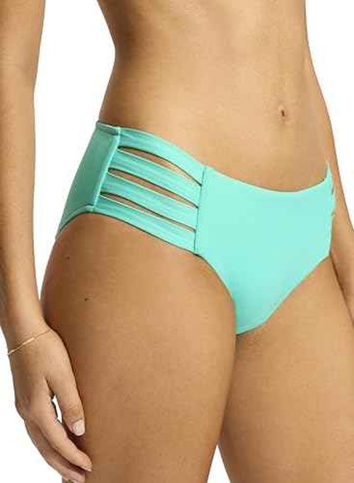 Seafolly Women's Standard Hybrid Bralette Bikini Top Swimsuit with Center Keyhole Detail, Eco Collective Aquatic Blue