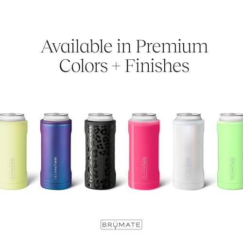 BrüMate Hopsulator Slim Can Cooler Insulated for 12oz Slim Cans | Skinny Can Insulated Stainless Steel Drink Holder for Ha...