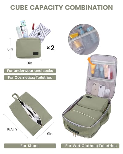 LOVEVOOK 50L Travel Backpack for Women & Men, Airline Approved Carry On Luggage with 3 Packing Cubes, TSA Overnight Bags, ...