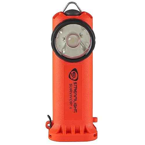 Streamlight 90950 Survivor X 250-Lumen Right-Angle Firefighter's Flashlight with Three (3) "AA Alkaline Batteries, Orange