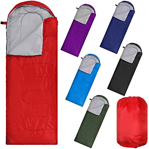 Macarrie 6 Pack Bulk Sleeping Bags for Homeless Donation, 0 Degree Waterproof Sleeping Bags with Compression Sack for Adul...