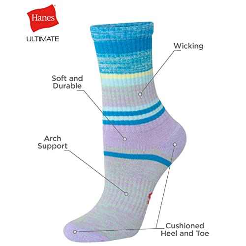 Hanes Ultimate Women's 6-Pack Crew Socks
