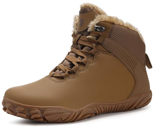 Eagsouni Womens Mens Barefoot Boots | Waterproof Winter Snow Boots | Warm Ankle Booties with Arch Support | Wide Width Hik...