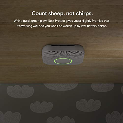 Google S3006WBUS Nest Protect, S3000BWES, 2nd Gen, Battery, 3-Pack Alarm-Smoke Carbon Monoxide Detector, 3, White