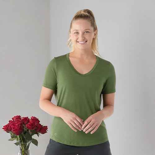 Smartwool Women's Active Ultralite Merino Wool V-Neck Short Sleeve (Regular Fit)