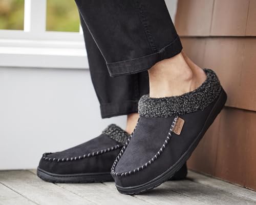 Dearfoams Men’s Brendan Indoor/Outdoor Breathable Memory Foam Clog House Shoe with Wide Widths Slipper