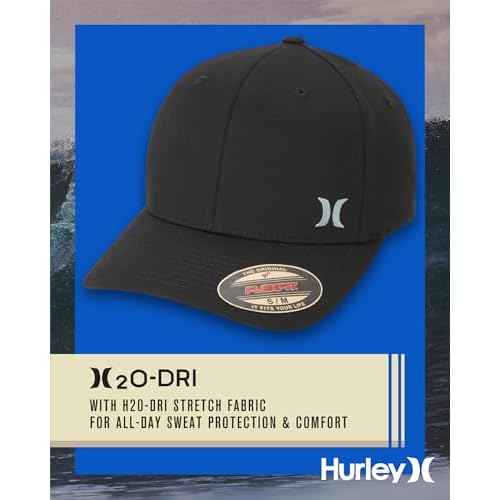 Hurley Men's Hat - Curved Brim Stretch Fitted Cap