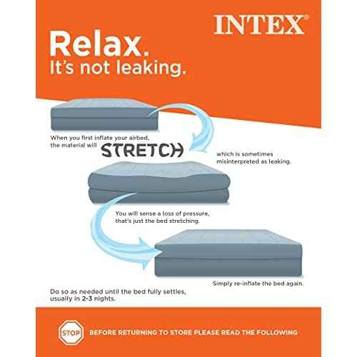 Intex 64739WB Dura-Beam Extra Raised Airbed: Queen Size ? Built-in Electric Pump ? 20in Bed Height ? 600lb Weight Capacity - Maroon