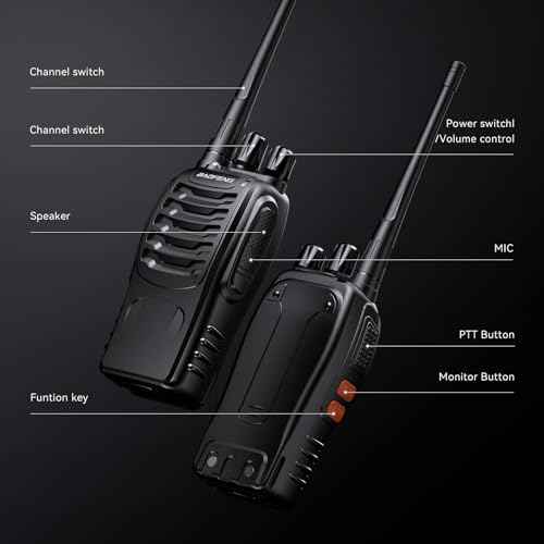 BAOFENG BF-888S Walkie Talkie Long Range 16 CH Baofeng Radio and Tenway Covert Air Acoustic Tube Earpiece (Pack of 6)