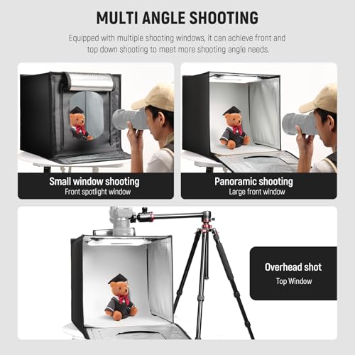 NEEWER 50W Upgraded Photo Studio Light Box, 24"x24" Portable Folding Photography Lightbox, 4 Backdrops, 5600K 160 LEDs 520...