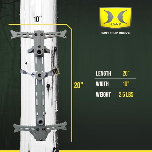 Hawk Helium 20" Lightweight Aluminum Non-Slip Treestand Hunting Climbing Sticks (1-Pack/4-Pack)