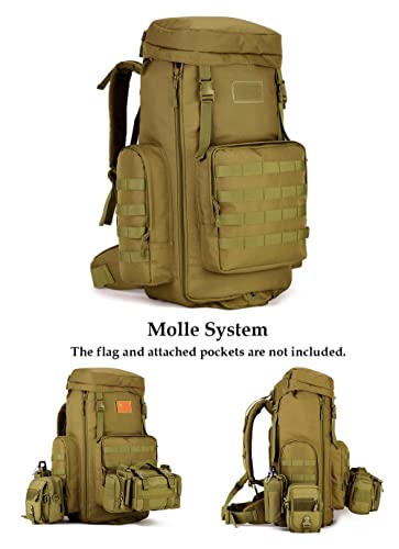 VanBasic Hiking Backpack 70L Large 85L Tactical Backpack MOLLE Military Trekking Rucksack Black