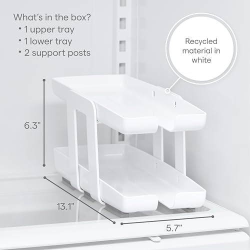 YouCopia RollDown Can Dispenser, Space-Saving Rolling Dispenser and Organizer for Refrigerator Storage, White
