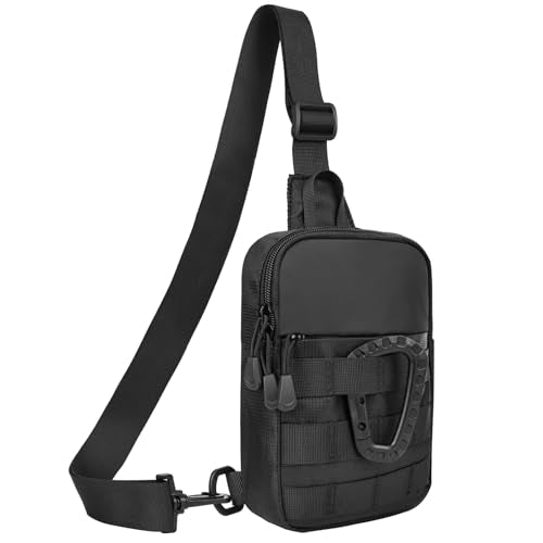 DEYACE Small Sling Bag for Men, Tactical Inspired Waterproof Utility EDC Mini Crossbody Chest Bag for Travel Work Sport