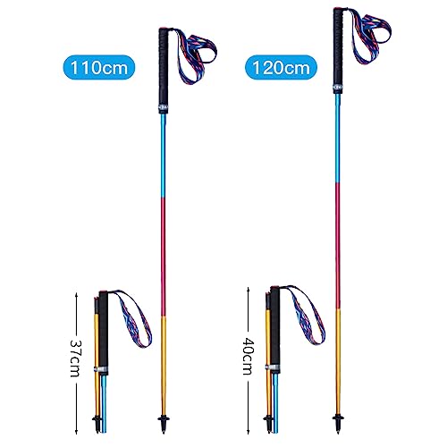 AONIJIE 2 PCS Folding Ultralight Trekking Poles with Extended Non Slip EVA Handle for Quick Locking, Shock Absorbing, Ligh...