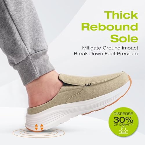 OrthoComfoot Men's Orthopedic Slip-On Loafers Walking Shoes: Casual Comfortable Arch Support Slippers for Plantar Fasciiti...