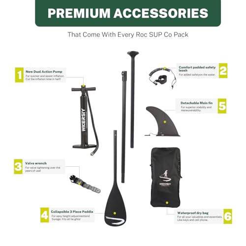 11”32“6 Premium Inflatable Stand Up Paddle Boards with Durable SUP Paddle Board Accessories Wide Stable Design Includes Ba...