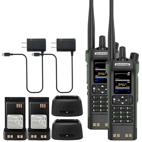 2 Pack BAOFENG DM-32 DMR Radio 10W High Power DM32 Handheld Radio GPS/APRS Two Way Raido USB-C Charging Multi-Band FM/AM W...