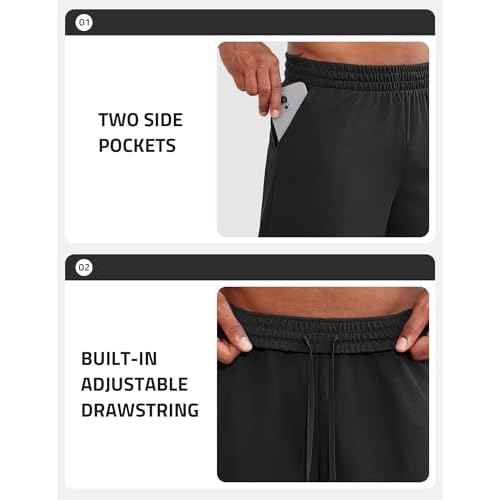 PINSPARK Mens Basketball Shorts with Pockets - 10" Quick Dry Lightweight Athletic Shorts Mesh Gym Shorts for Men