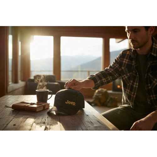 Jeep Officially Licensed Black Camo Hat | Structured Snapback Cap for Men | Ripstop Fabric