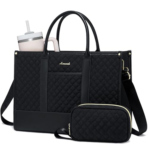 LOVEVOOK Laptop Bags for Women, 15.6 inch Waterproof Work Tote Bag with Clutch, Professional Teacher Computer Purse Lightw...