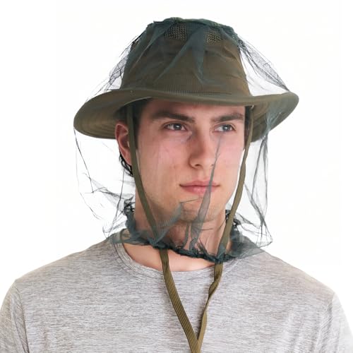 Premium Mosquito Head Net with Drawstring - Extra Fine Mesh & Breathable Design for Camping, Hiking, Fishing | Adjustable ...