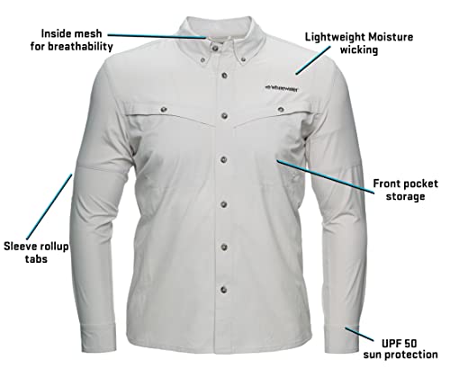 Whitewater Lightweight Moisture Wicking Long Sleeve Fishing Shirt with UPF 50