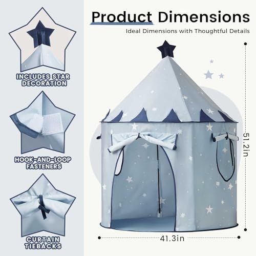 Tiny Land Kids Play Tent, Pop-Up Cute Toddler Tents, Portable Baby Tent for Indoor Fun & Imagination