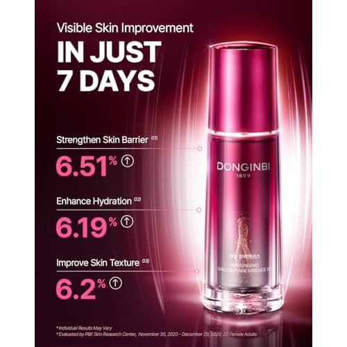 Donginbi Red Ginseng Daily Defense Essence - Firming & Skin Barrier Repair Serum for Dry Skin, Korean Red Ginseng Essence, Korean Skin Care Gifts for Women, 2.03 floz / 60ml