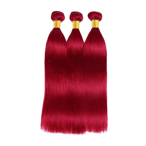 Red Bundles Human Hair Bright Red Straight Bundles Grade 8A Peruvian Virgin Remy 24 26 28 Inch Burgundy Straight Bundles Hair Extensions