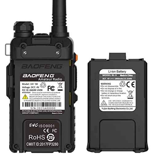 Baofeng UV-5R Dual Band Two Way Radio Handheld Ham Radio Long Range Walkie Talkies Pack of 6 for Hiking Camping Hunting Skiing Trip(Black)