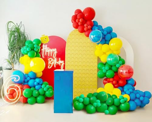 BAUANOOY Red Yellow Blue Green Balloons, 60pcs 12 Inch Latex BaIloons Colourful Confetti BaIloons for Baby Shower Carnival...