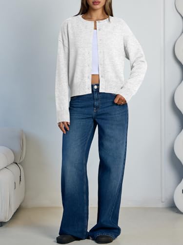 Trendy Queen Cropped Cardigan Sweaters for Women Lightweight Y2k Fall Outfits Spring Fashion Clothes 2026