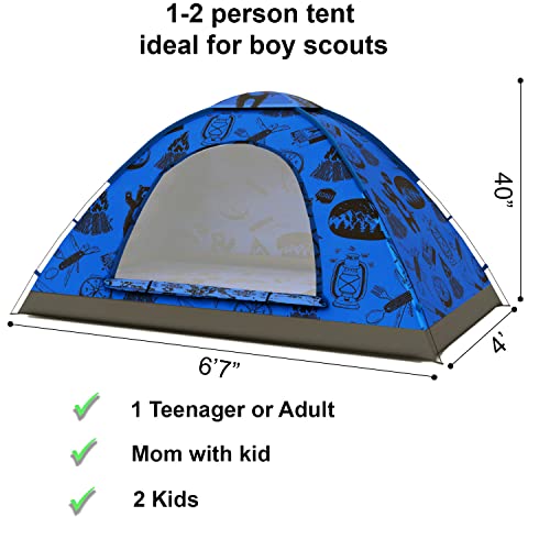 Adventure Theme Kids Sleeping Bag and Kids Tent Bundle