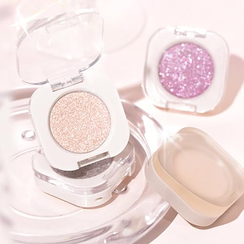 FeiCuiYun Glitter Shimmer Sparkle Eyeshadow Palette Makeup for Older Women, Silver Glitter Shimmer Metallic Holographic Mu...